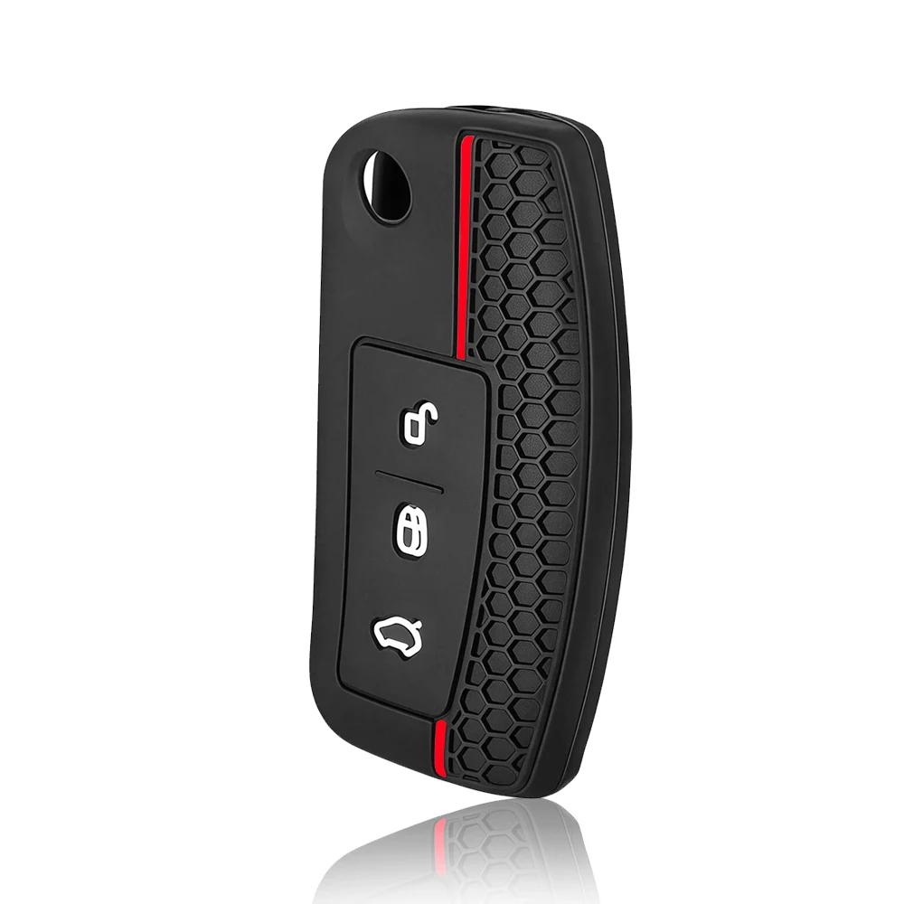 Étui en silicone pour clé de voiture, pour Ford Focus mk2 C Max S-MAX EcoSport Fusion Fiesta Mk7 Cowgar Mondeo 2 Mustang Mach