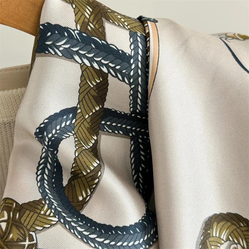 Foulard 100% Soie Motif Cheval, Bandanas Carrés, Châles à Bords Roulés, Accessoires de Vêtements, Décoration pour Cheveux, Sacs et Ceintures, Cadeau pour Mère
