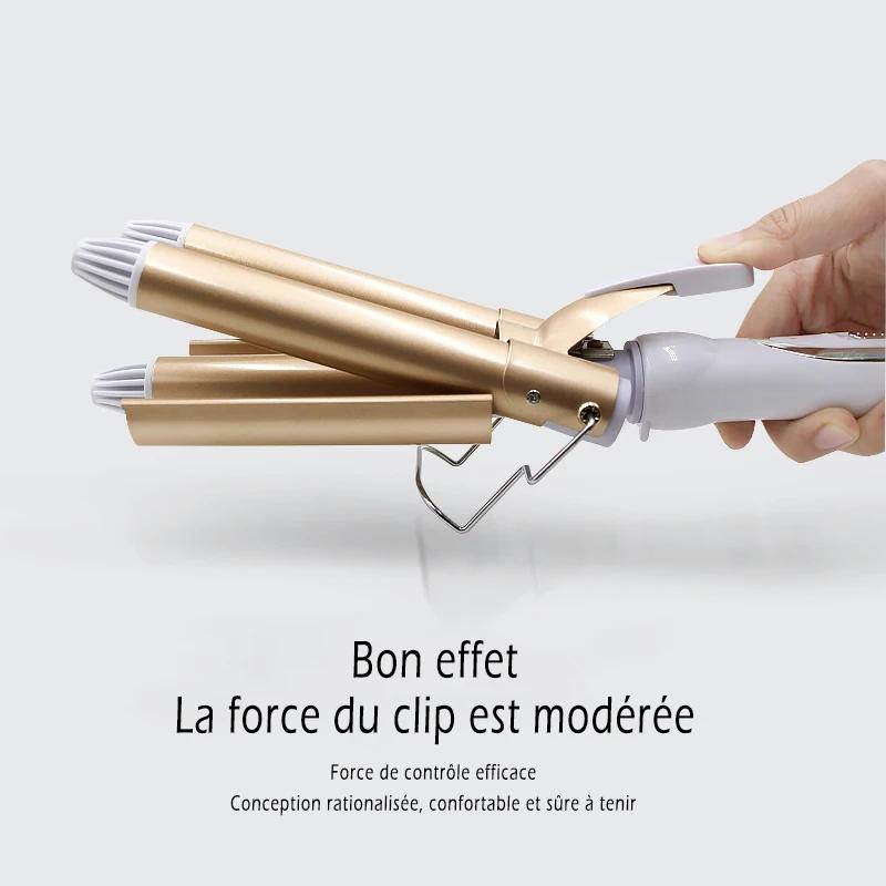 Outils professionnels pour cheveux fer à friser en céramique Triple baril coiffeur
