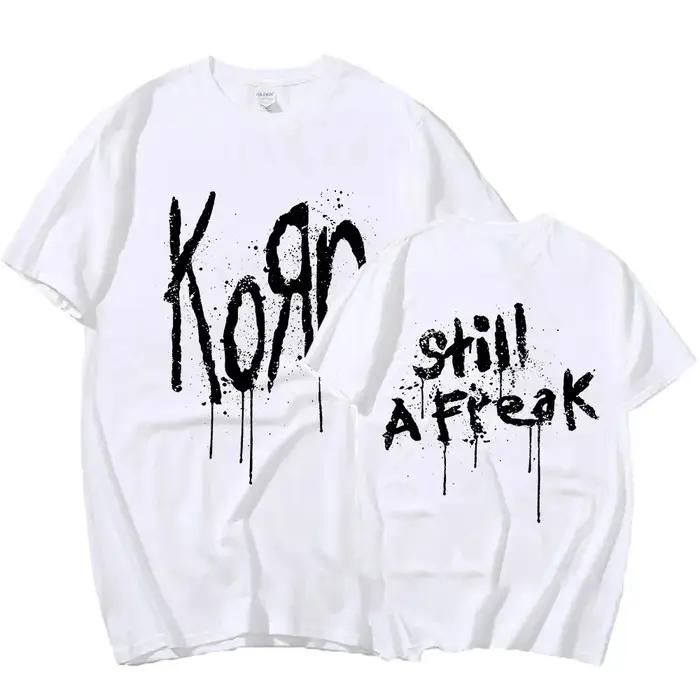 Korn Music Concert Rock Band Tour du monde T-shirt en pur coton personnalisé rue polyvalent 2024 mod