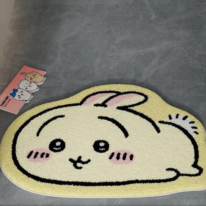 Chiikawa – tapis de sol antidérapant en peluche, dessin animé Hachiware Usagi, pour salle de bain, c