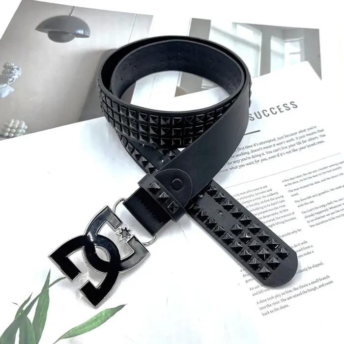 Ceinture de luxe punk 2026 pour femmes et hommes – Style Y2K, design clouté, boucle métallique de ha