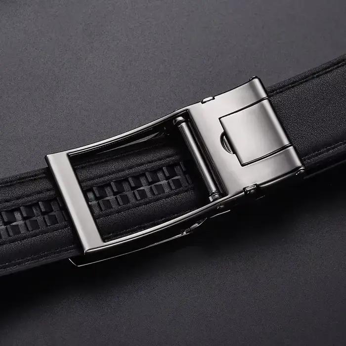 Ceinture à clic pour hommes, marque de luxe de styliste, ceintures en cuir véritable pour jeans, bou