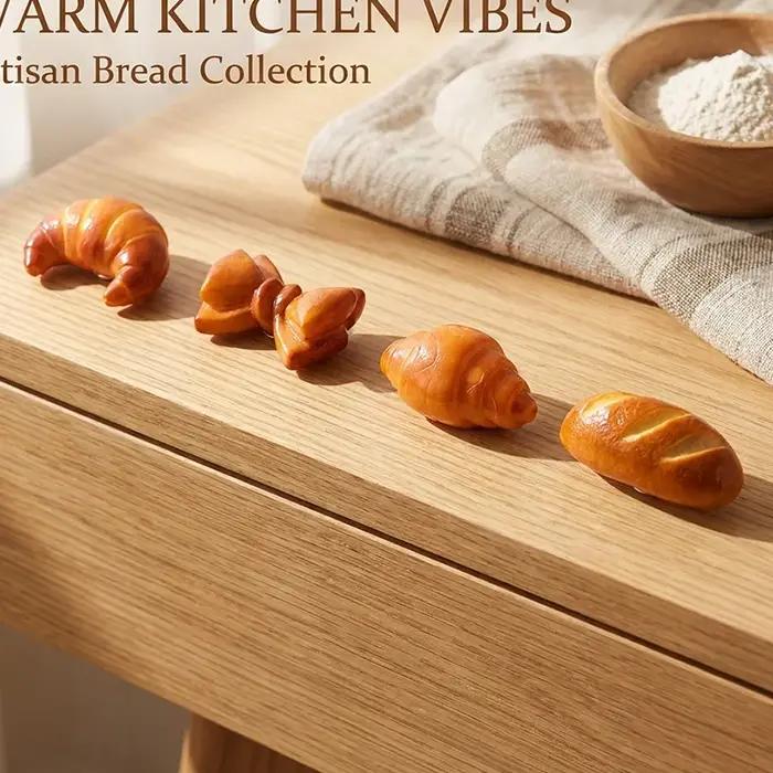 Poignée de porte en forme de pain mignonne pour armoires, placards et tiroirs 4 formes disponibles pour personnaliser votre décoration intérieure