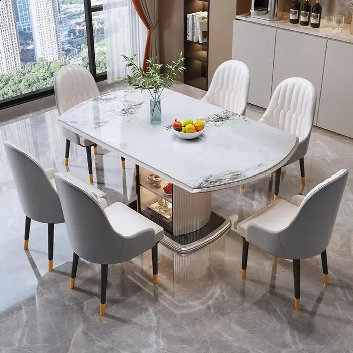 Table à manger ronde en marbre, meuble De luxe moderne pour salon, style nordique minimaliste, meubl