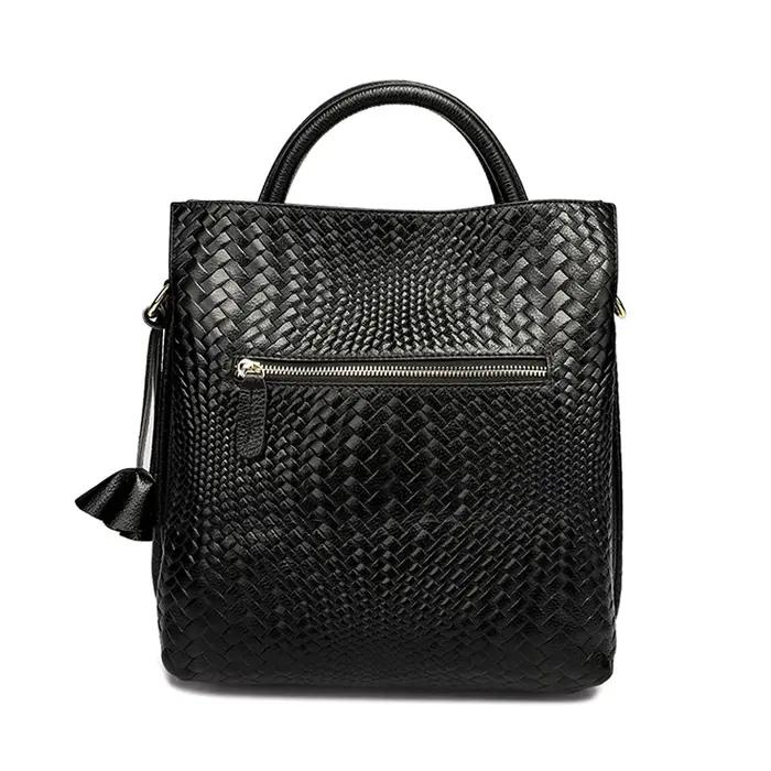 Sac à Main à Motif Tissé Noir pour Femme, Sacoche Décontractée, Polyvalente, Luxueuse, à la Mode