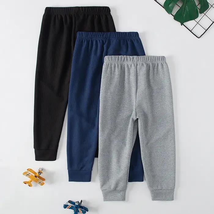 Pantalon gaufré uni pour enfants, pantalon de sport décontracté, pantalon Joker Harun, taille élasti