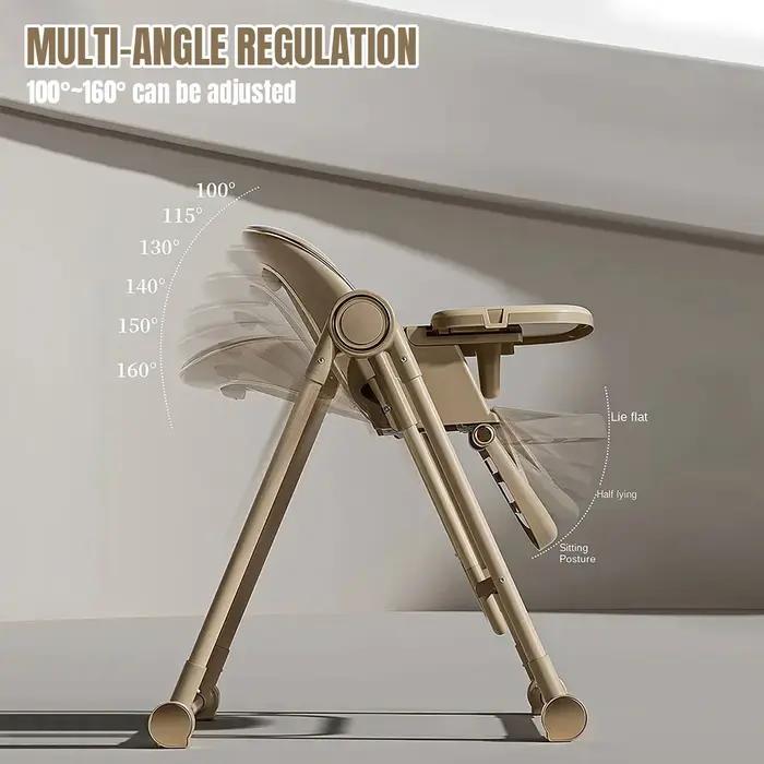 Chaise haute multifonction pour enfants, réglable, 2 en 1, roues lisses, pliable, chaise inclinable