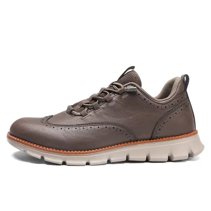 Grande taille 48 49 50 richelieu avec pointe d'aile Style britannique hommes Oxford chaussures en cu