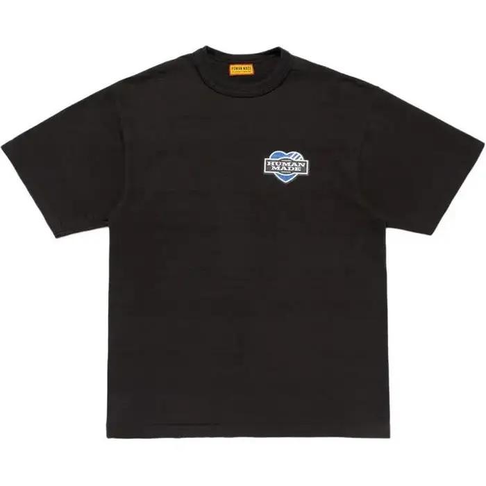 T-shirt à manches courtes à double col imprimé canard sur la poitrine HUMAN MADE FW25 pour hommes et
