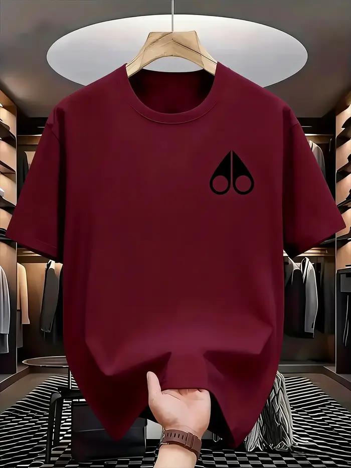 T-shirt de sport à manches courtes pour homme, coupe ample, en pur coton, pour un usage décontracté.