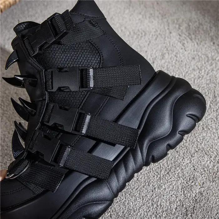 2025 nouvelles femmes Punk Rivet Muffin plate-forme sport rétro Rivets bottes courtes en métal lourd