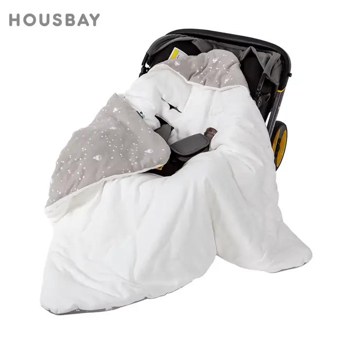 Couverture enveloppante pour bébé nouveau-né avec capuche coupe-vent, utilisable comme siège auto po