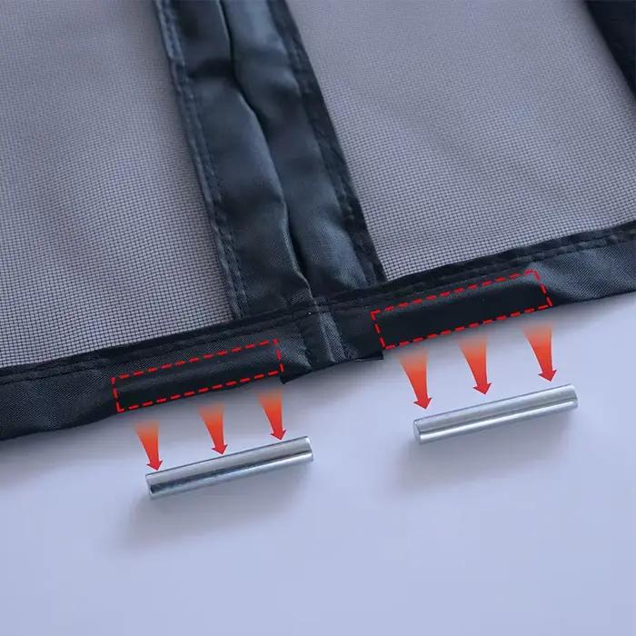 Moustiquaire magnétique pour porte, rideau noir pour insectes volants, fermeture automatique, maille