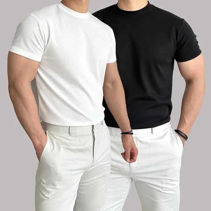 T-shirt d'Entraînement à Manches Courtes pour Homme, Haute artificiel asticité, Coton Respirant, vac