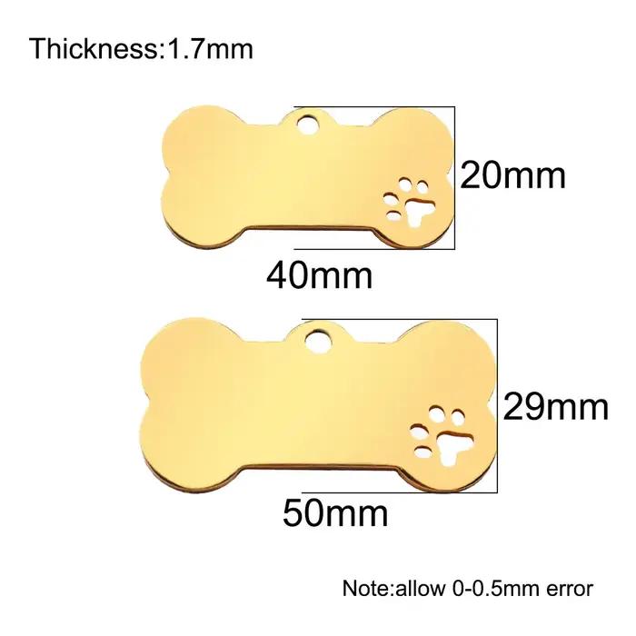 Collier personnalisé en acier inoxydable, étiquette d'identification pour animaux de compagnie gravé