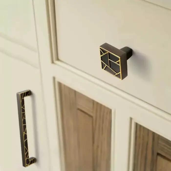 Poignée de porte en laiton rétro pour chambre armoire cuisine bouton unique style café français élégance intemporelle