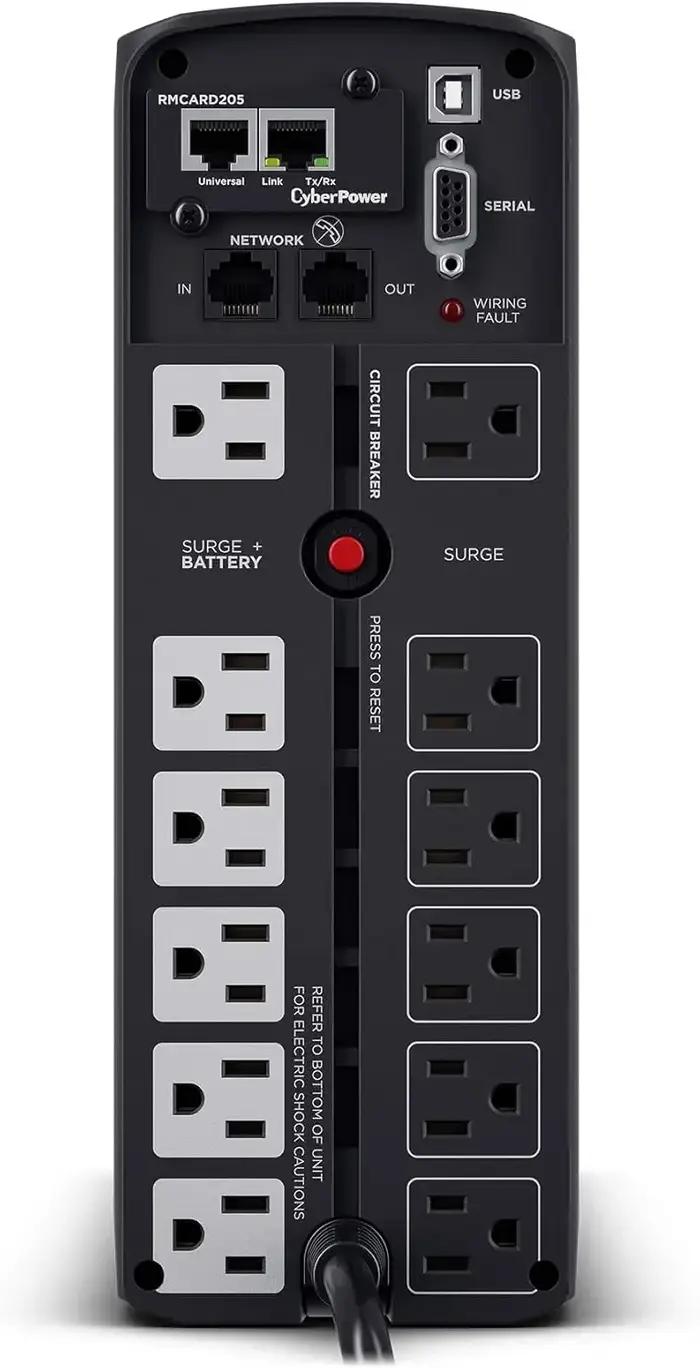 CPbloody-Système UPS à onde sinusoïdale, PFCLCD PDavid, VA sanglante, 1000W, 12 sorties, AVR, mini t