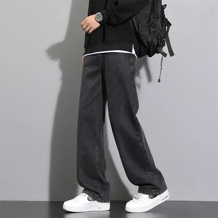 Nouveau Jean Long Décontracté Coréen pour Homme 2026 – Coupe Droite Classique en Denim, Jambes Large