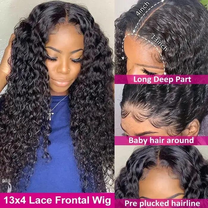 Perruque Lace Front Wig Naturelle Bouclée, Deep Wave, 13x4, 13x6, HD, 5x5, 6 Tages, 28 30 Pouces