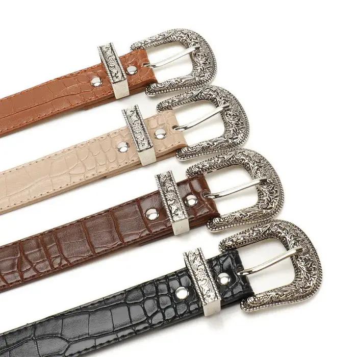 Ceinture gothique rétro noire pour femmes, accessoires pour jeans décontractés, Hip Hop Y2k, boucle