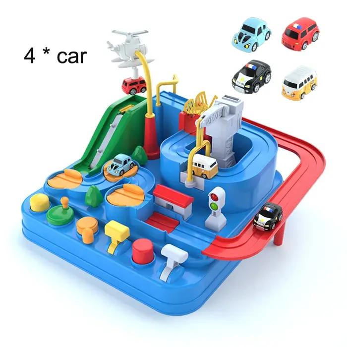Modèle de Voiture sur Rail de Course Jouet Educatif pour Enfants Jeu dAventure sur Piste Cerveau Mécanique Train Interactif Animaux Fusée Spatiale Occasions Spéciales