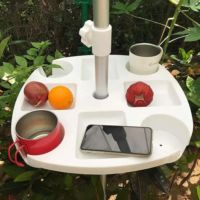 CYBeach-Parapluie escalade avec 4 porte-gobelets et 4 grilles de collation, adapté aux plages, terra