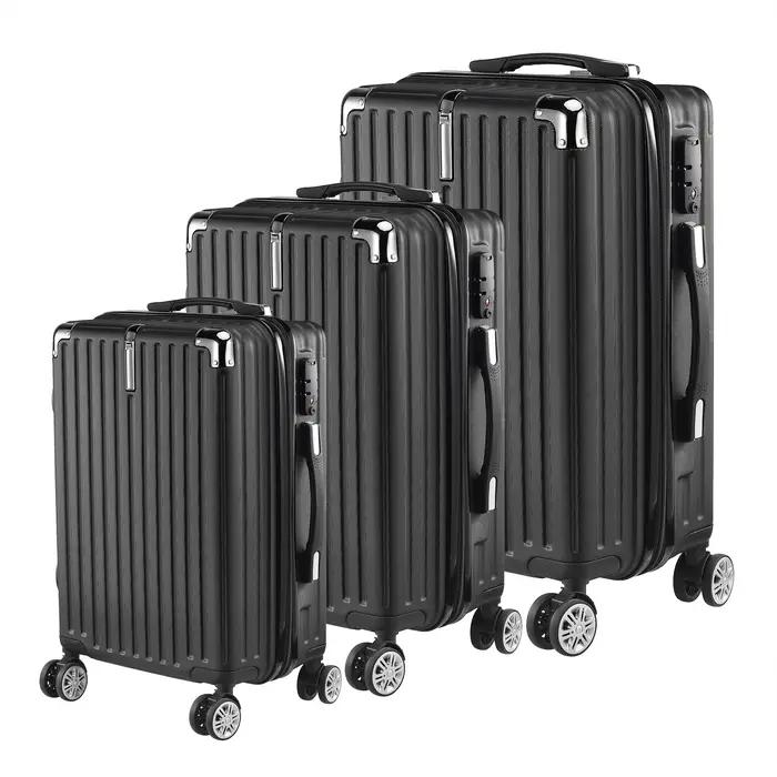 Ensemble de bagages 3 pièces, valises 20 "24" 28 ", coque rigide ABS, 4 roulettes pivotantes silenci