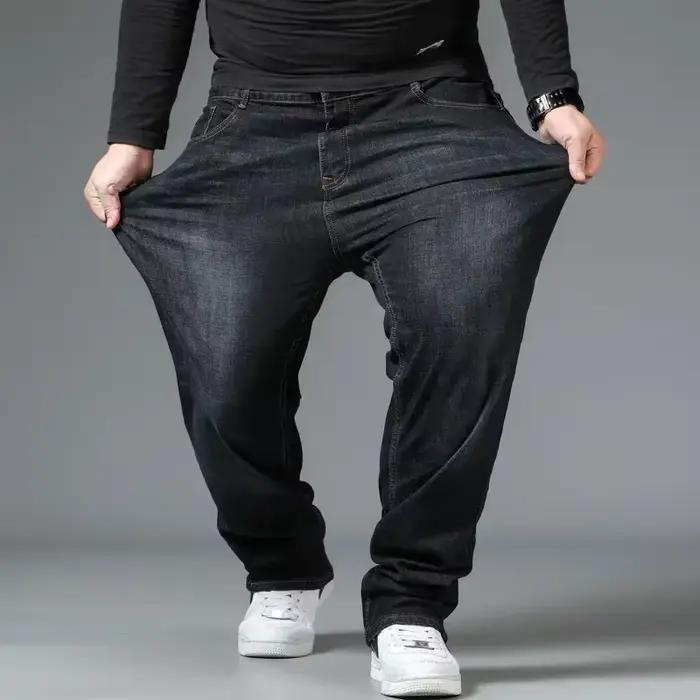 Hommes grande taille noir jean 10XL surdimensionné taille haute pantalon ample mari grande taille pa