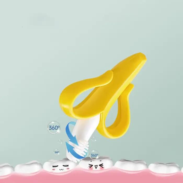 Anneau de dentition en forme de banane pour bébé, brosse à dents d'entraînement en Silicone sans BPA