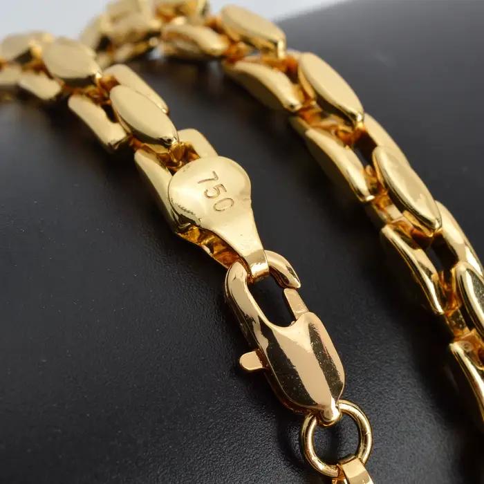 Collier chaîne à maillons hip hop plaqué or 18 carats pour femmes et hommes, ras du cou de couleur o