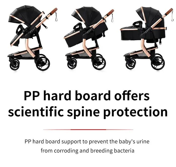 Poussette bébé 3 en 1, landau léger et pliable, poussette haute avec siège réversible, poussette com