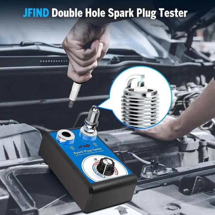 Testeur de bougies d'allumage Jfind JF109 13mm à double trou 110V 220V vers 12V pour voiture, moto,