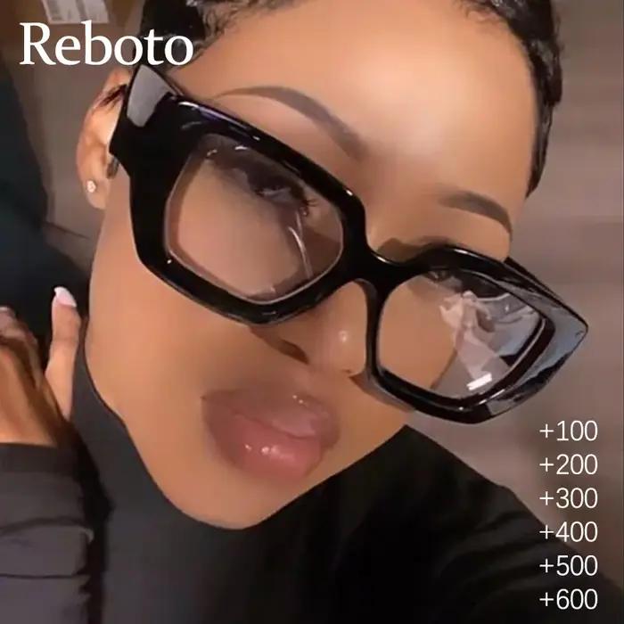 Marque Prescription lunettes de lecture cadre surdimensionné carré ordinateur Transparent femmes lun
