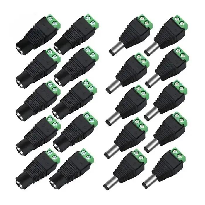 10/20/30 paires de connecteurs d'alimentation 12V DC, 5.5mm x 2.1mm, (10 x mâle + 10 x femelle), ada