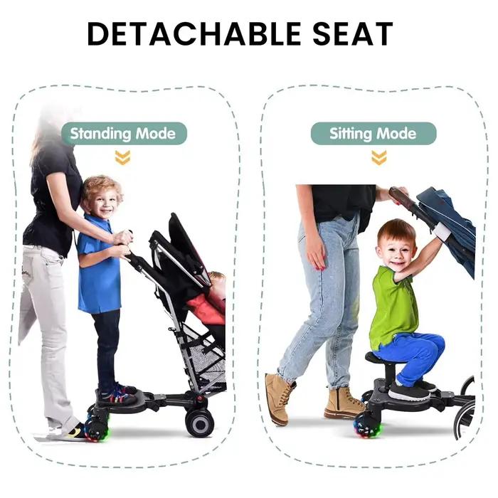 Adaptateur de pédale pour poussette enfant, accessoire de poussette, remorque auxiliaire pour deuxiè