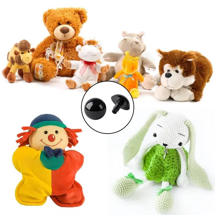 100 pièces 8/10/12/14mm yeux de sécurité en plastique pour jouets bricolage mélange taille Crochet o