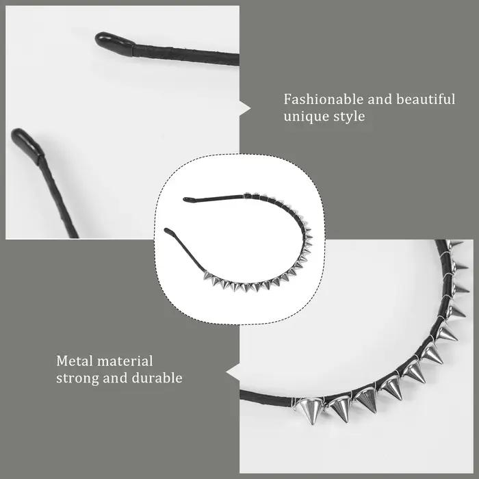 Argent métal Stud Rivet Spike bandeau cheveux bandeau Aliceband Punk fille