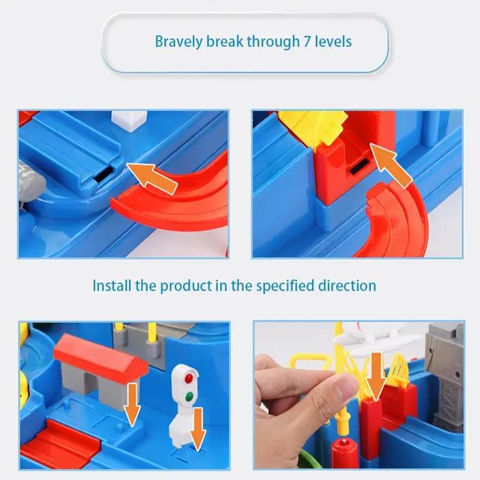 Modèle de Voiture sur Rail de Course Jouet Educatif pour Enfants Jeu dAventure sur Piste Cerveau Mécanique Train Interactif Animaux Fusée Spatiale Occasions Spéciales