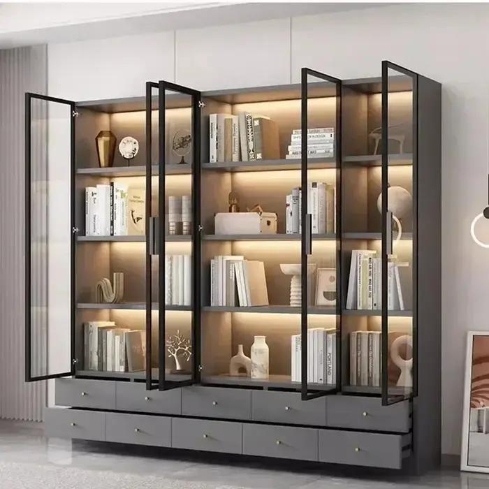 Bibliothèque moderne du milieu du siècle, étagère de rangement, bibliothèque murale flottante, prése