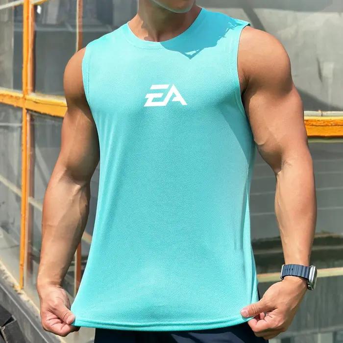 Pull à col rond pour hommes, nouvelle tendance d'été, chemise à fond en maille, sport, Fitness, nata