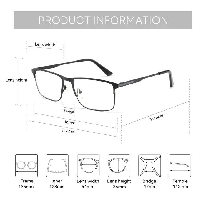 ZENOTTIC hommes alliage de titane lunettes optiques cadre mode mâle lunettes carrées ultraléger méta