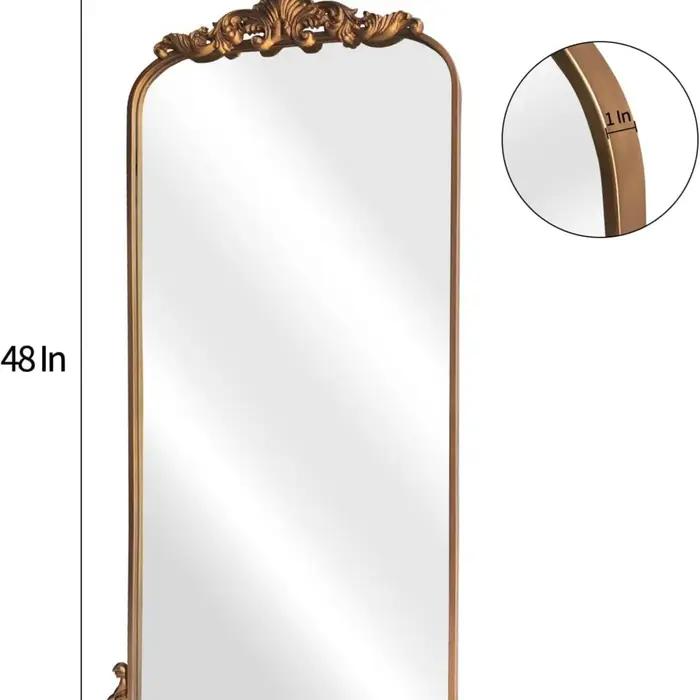 Miroir de maquillage vintage français sculpté, mural ou sur pied, pour dressing, de luxe léger, plei