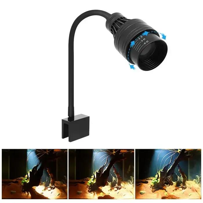 Lumière Led pour Aquarium, décoration d'aquarium, projecteur à mise au point réglable, lampe de cult