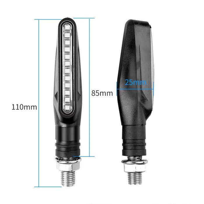 2 pièces clignotants séquentiels de moto clignotant LED lumières clignotantes d'eau qui coule indica