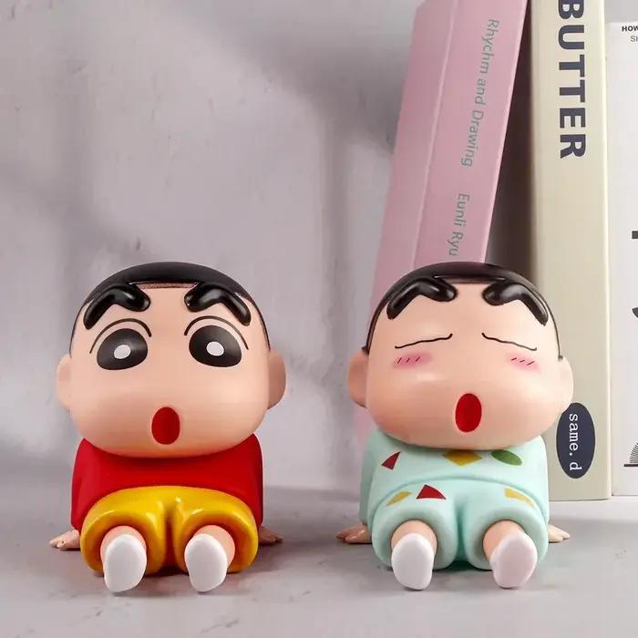 Crayon Shin-Chan figurines Support pour téléphone Kawaii Anime ornements de bureau dessin animé rega