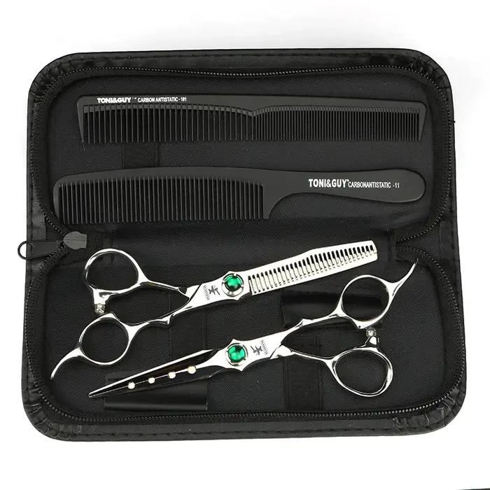Ciseaux à cheveux professionnels en acier VG10 de 6 pouces, ensemble de ciseaux de coupe et d'aminci