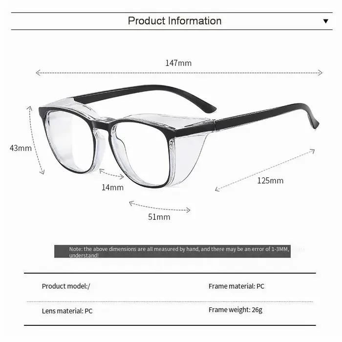 Lunettes de sécurité transparentes pour femmes, carrées, Anti-buée, blocage de la lumière bleue, rés