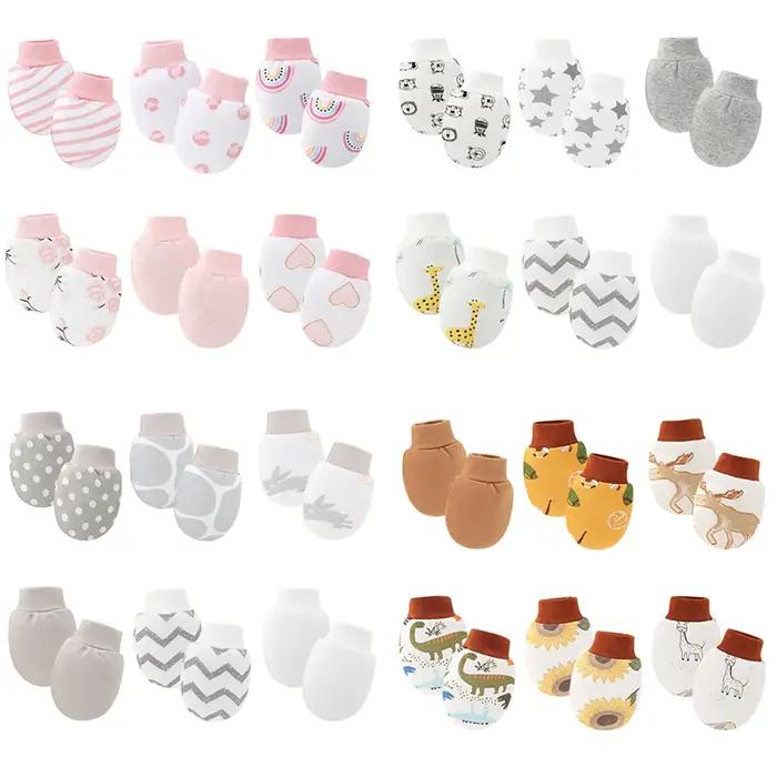 Gants de Protection pour nouveau-né, 6 paires/lot, mitaines pour bébé garçon, en coton doux, anti-ra