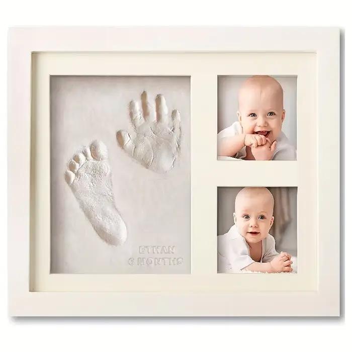 Cadre photo en argile pour mains et empreintes de bébé, créez des souvenirs durables avec ce kit d'e